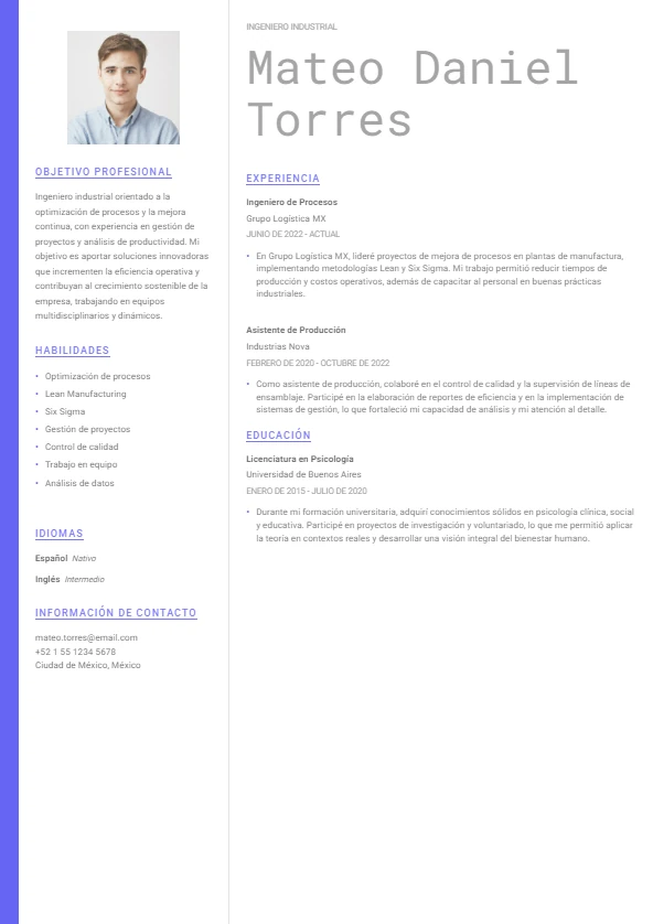Plantilla de CV Innovador Audaz - Diseño profesional para currículum vitae Plantilla de currículum Innovador Audaz - Innovador